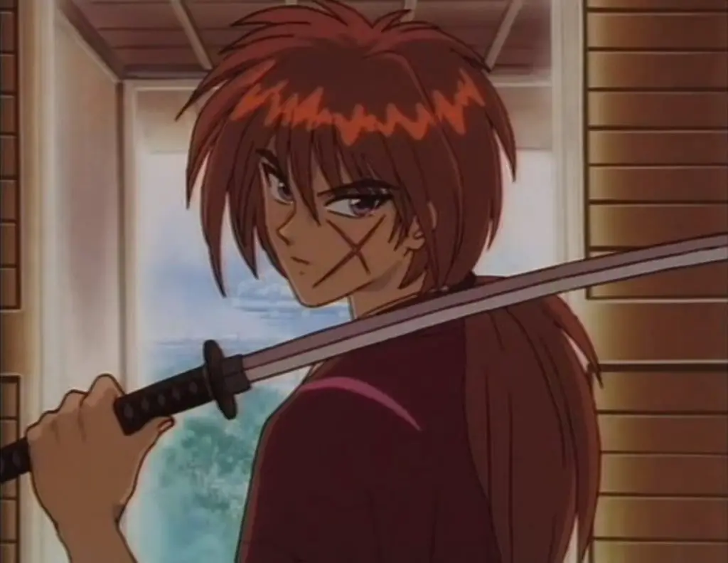 Rurouni Kenshin holding his sword