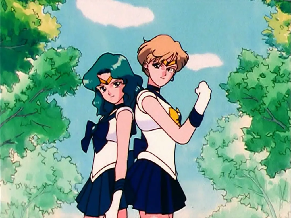 sailor neptune and sailor uranus posing