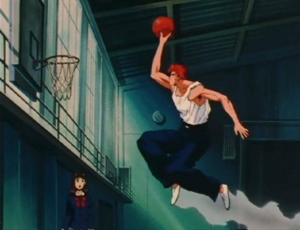 sakuragi attempts to dunk