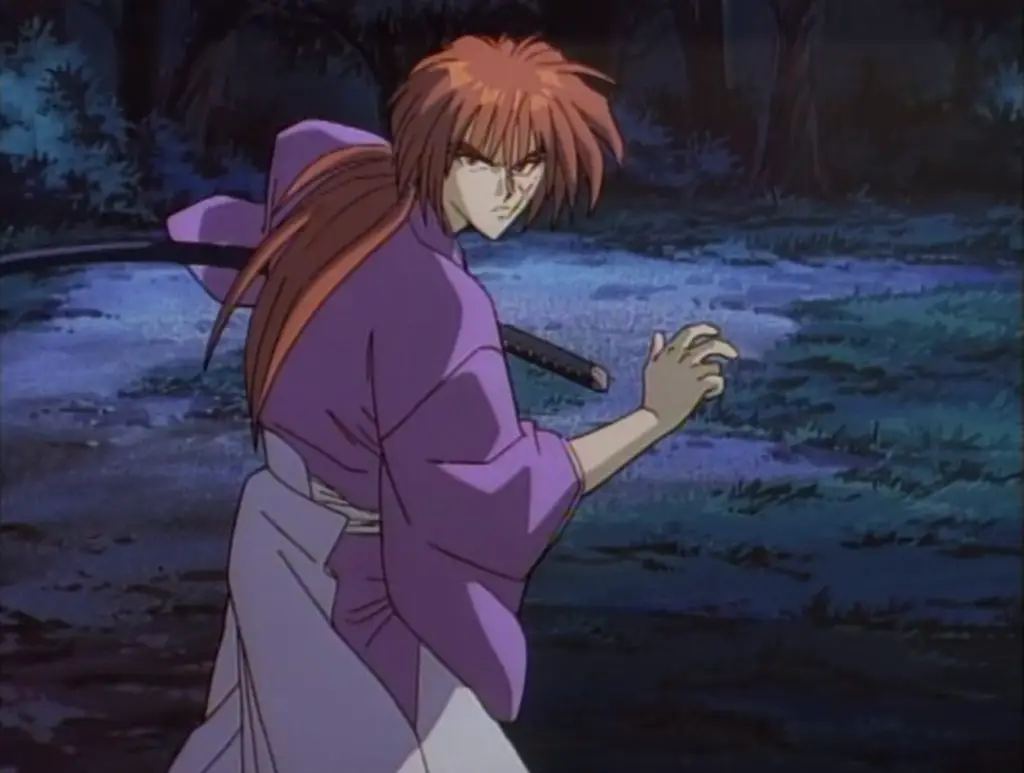 Kenshin drawing his sword